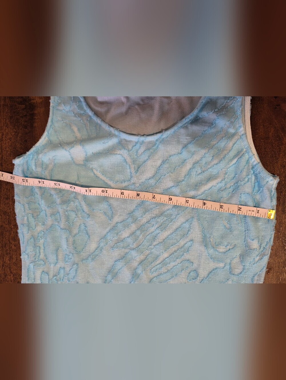 Cativa Aqua Blue Burnout Textured Sleeveless Fit & Flare Midi Dress Size Small - Picture 6 of 9